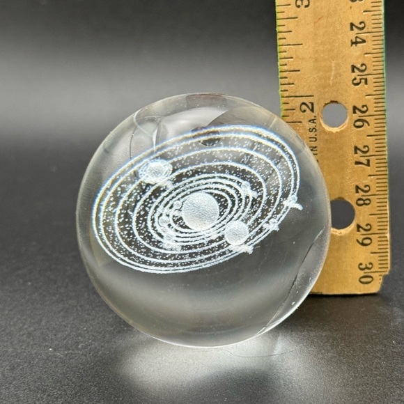 2 Laser Engraved Solar System & Astronaut 3D Balls Planets Model Glass Globes - Picture 5 of 7